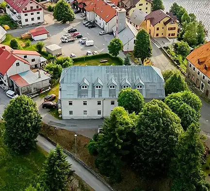 Pogled iz zraka na Fužinarsku kuću
